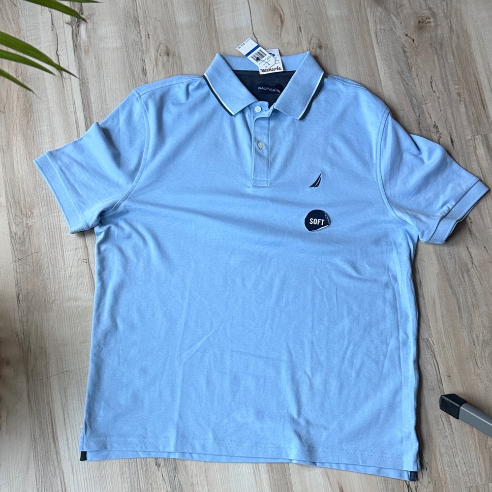 Nautica Men's Soft Blue Polo Shirt